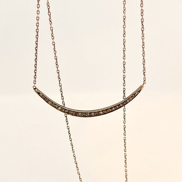 Zoe Chicco Sterling Silver necklace with raw cut pavé diamonds - Picture 1 of 8